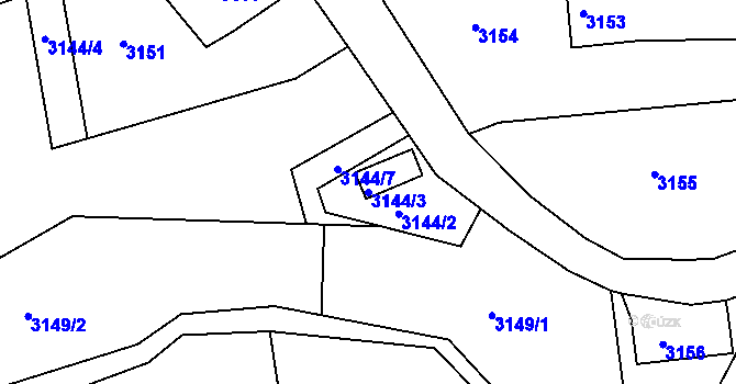 Parcela st. 3144/3 v KÚ Smržovka, Katastrální mapa