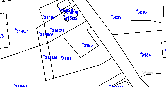 Parcela st. 3150 v KÚ Smržovka, Katastrální mapa