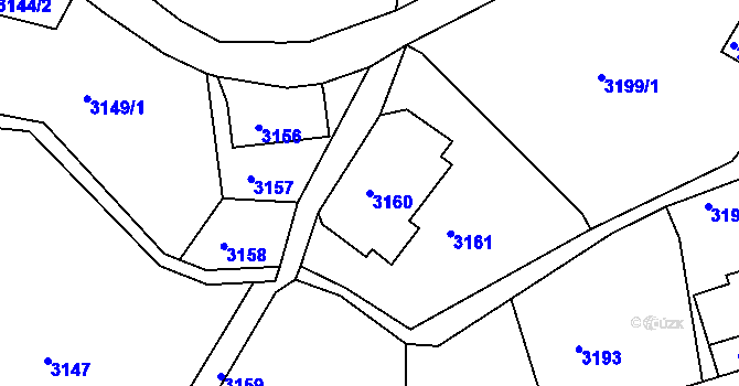 Parcela st. 3160 v KÚ Smržovka, Katastrální mapa