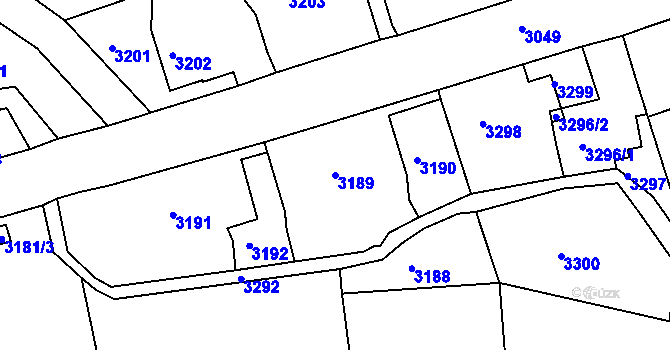 Parcela st. 3189 v KÚ Smržovka, Katastrální mapa