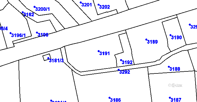 Parcela st. 3191 v KÚ Smržovka, Katastrální mapa