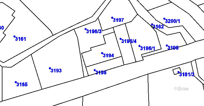 Parcela st. 3194 v KÚ Smržovka, Katastrální mapa