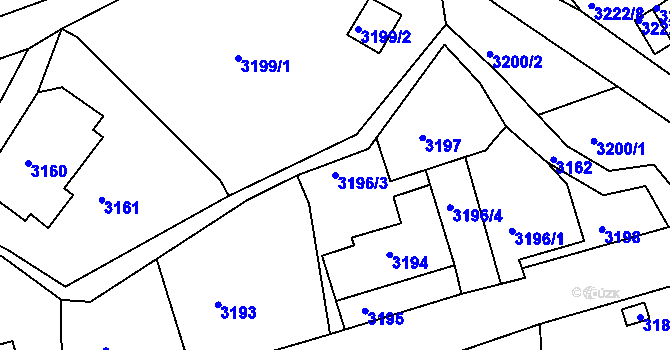 Parcela st. 3196/3 v KÚ Smržovka, Katastrální mapa
