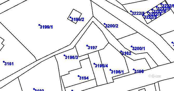Parcela st. 3197 v KÚ Smržovka, Katastrální mapa