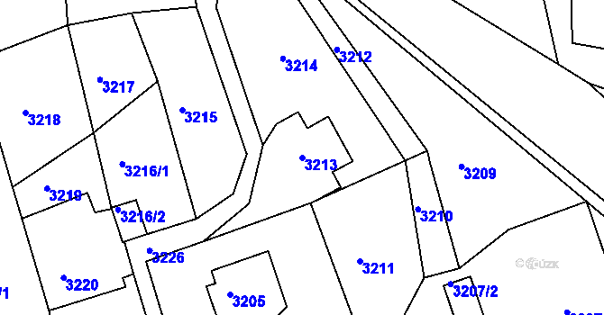 Parcela st. 3213 v KÚ Smržovka, Katastrální mapa
