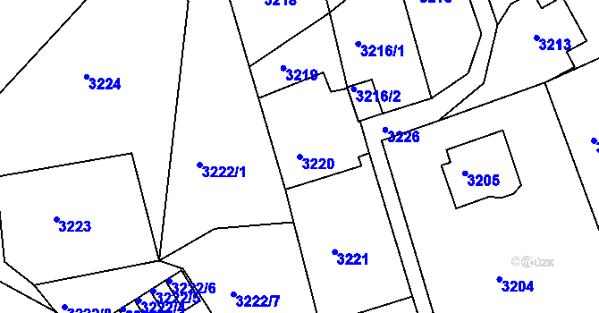 Parcela st. 3220 v KÚ Smržovka, Katastrální mapa