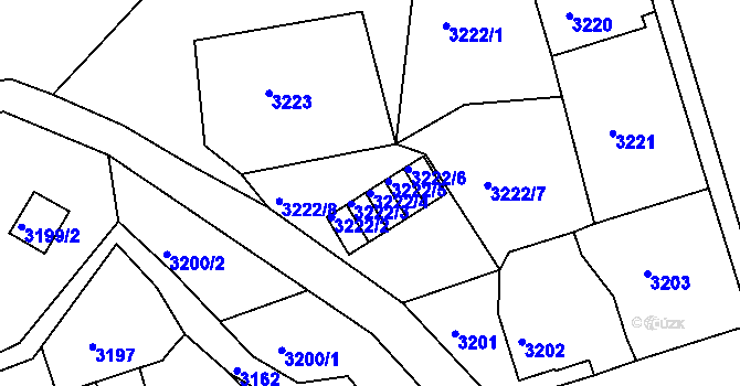 Parcela st. 3222/4 v KÚ Smržovka, Katastrální mapa