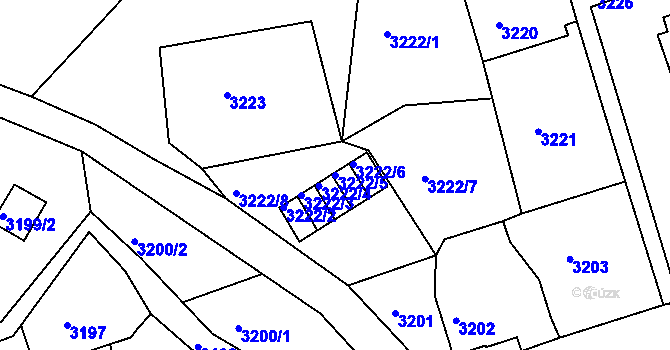Parcela st. 3222/5 v KÚ Smržovka, Katastrální mapa