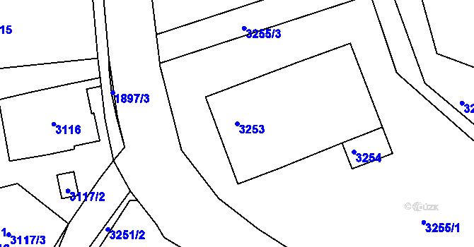 Parcela st. 3253 v KÚ Smržovka, Katastrální mapa