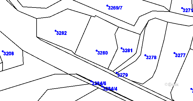 Parcela st. 3280 v KÚ Smržovka, Katastrální mapa
