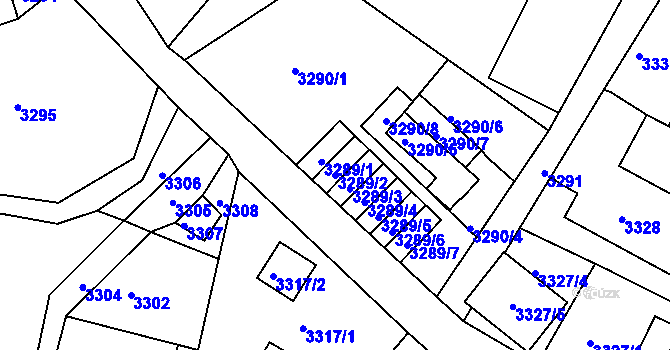 Parcela st. 3289/2 v KÚ Smržovka, Katastrální mapa