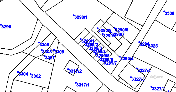 Parcela st. 3289/3 v KÚ Smržovka, Katastrální mapa