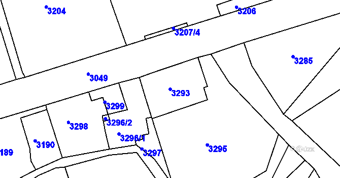 Parcela st. 3293 v KÚ Smržovka, Katastrální mapa
