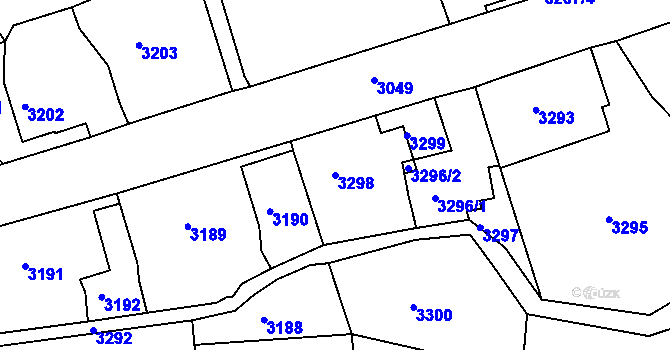 Parcela st. 3298 v KÚ Smržovka, Katastrální mapa
