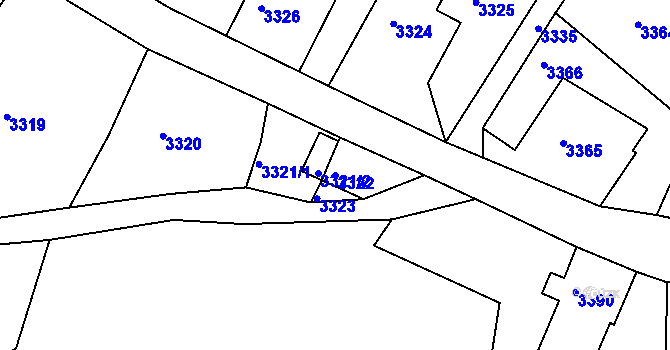 Parcela st. 3322 v KÚ Smržovka, Katastrální mapa