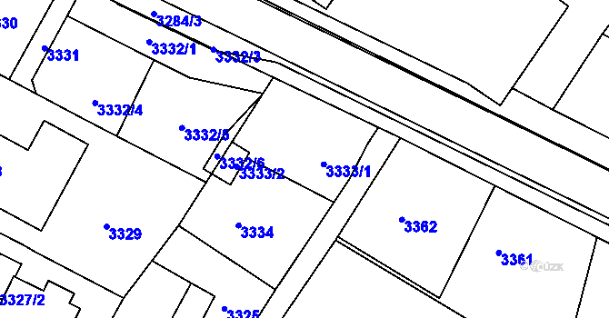 Parcela st. 3333 v KÚ Smržovka, Katastrální mapa