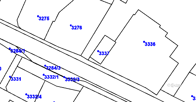 Parcela st. 3337 v KÚ Smržovka, Katastrální mapa