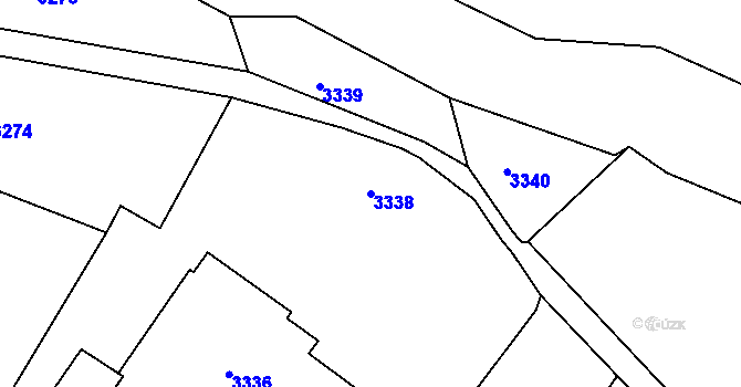 Parcela st. 3338 v KÚ Smržovka, Katastrální mapa