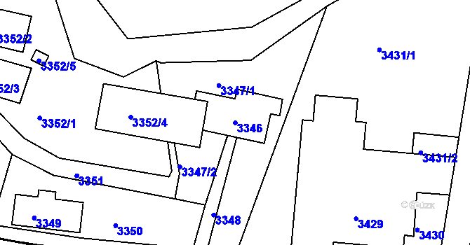 Parcela st. 3346 v KÚ Smržovka, Katastrální mapa