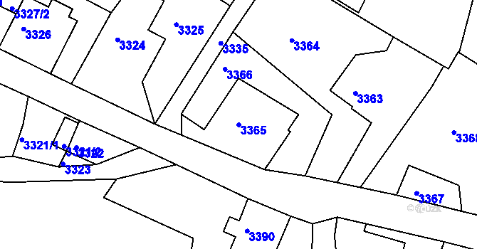 Parcela st. 3365 v KÚ Smržovka, Katastrální mapa