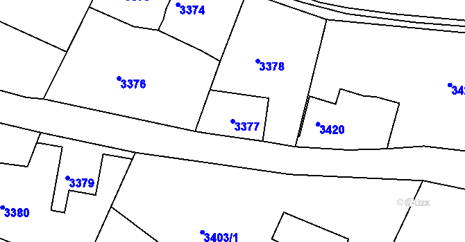 Parcela st. 3377 v KÚ Smržovka, Katastrální mapa