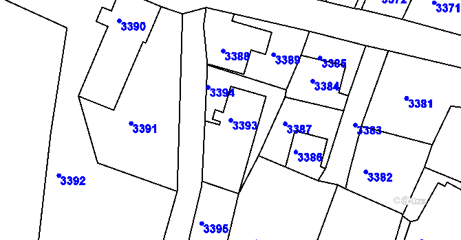 Parcela st. 3393 v KÚ Smržovka, Katastrální mapa