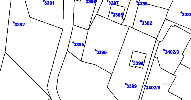 Parcela st. 3396 v KÚ Smržovka, Katastrální mapa