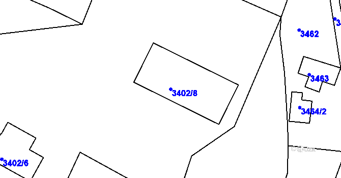 Parcela st. 3402/8 v KÚ Smržovka, Katastrální mapa