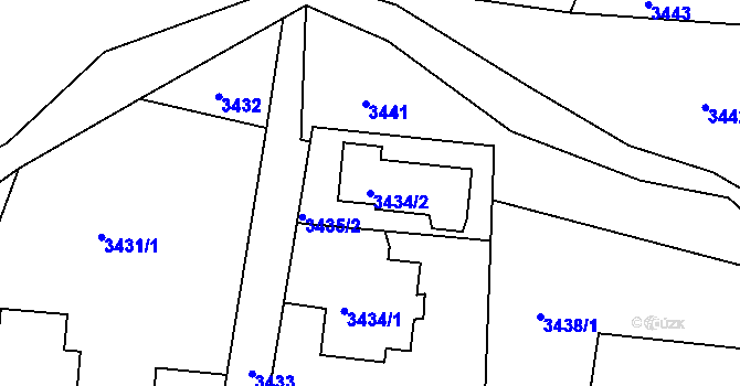 Parcela st. 3434/2 v KÚ Smržovka, Katastrální mapa