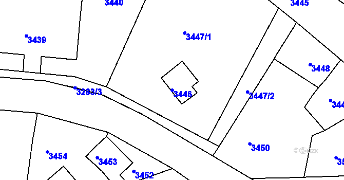 Parcela st. 3446 v KÚ Smržovka, Katastrální mapa