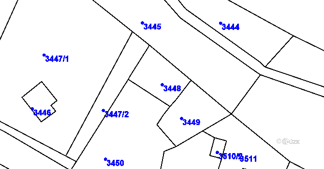 Parcela st. 3448 v KÚ Smržovka, Katastrální mapa