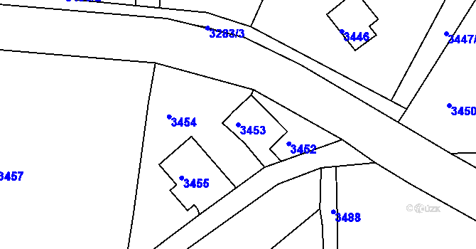 Parcela st. 3453 v KÚ Smržovka, Katastrální mapa