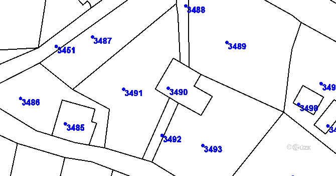 Parcela st. 3490 v KÚ Smržovka, Katastrální mapa