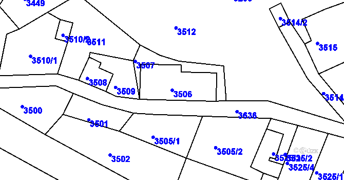 Parcela st. 3506 v KÚ Smržovka, Katastrální mapa