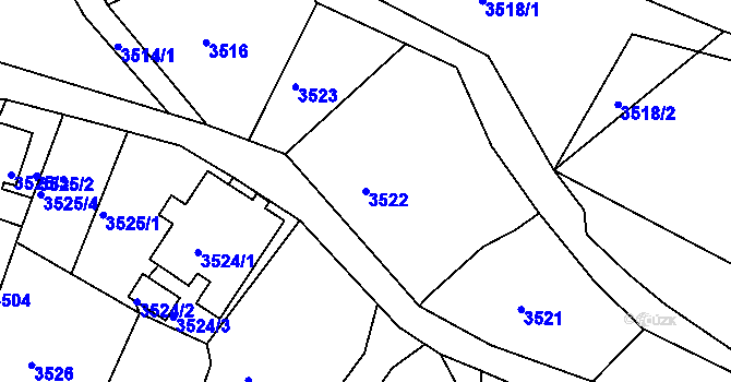 Parcela st. 3522 v KÚ Smržovka, Katastrální mapa
