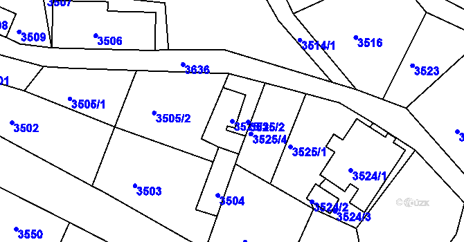 Parcela st. 3525/3 v KÚ Smržovka, Katastrální mapa