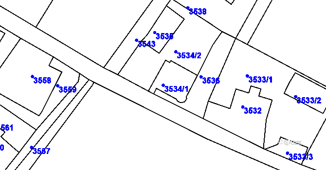 Parcela st. 3534/1 v KÚ Smržovka, Katastrální mapa