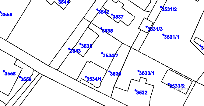 Parcela st. 3534/2 v KÚ Smržovka, Katastrální mapa