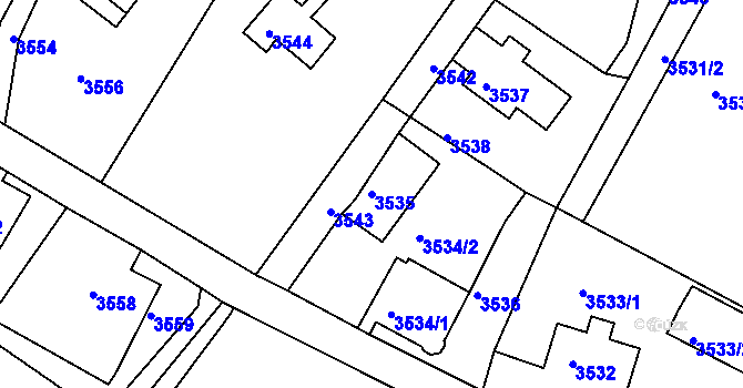 Parcela st. 3535 v KÚ Smržovka, Katastrální mapa