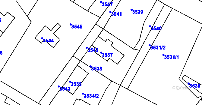 Parcela st. 3537 v KÚ Smržovka, Katastrální mapa