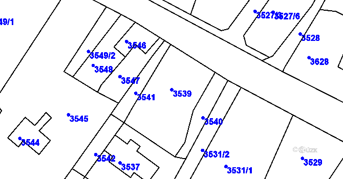 Parcela st. 3539 v KÚ Smržovka, Katastrální mapa