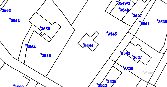Parcela st. 3544 v KÚ Smržovka, Katastrální mapa