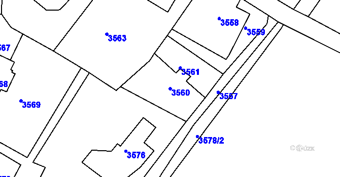 Parcela st. 3560 v KÚ Smržovka, Katastrální mapa