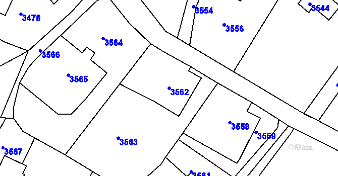Parcela st. 3562 v KÚ Smržovka, Katastrální mapa