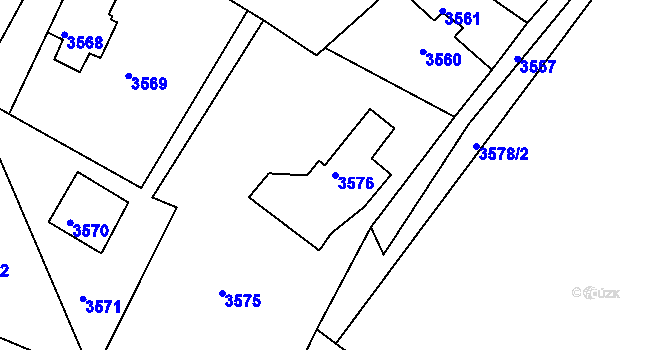 Parcela st. 3576 v KÚ Smržovka, Katastrální mapa