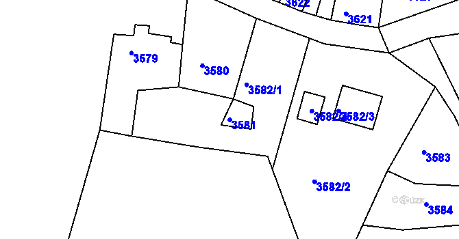 Parcela st. 3581 v KÚ Smržovka, Katastrální mapa