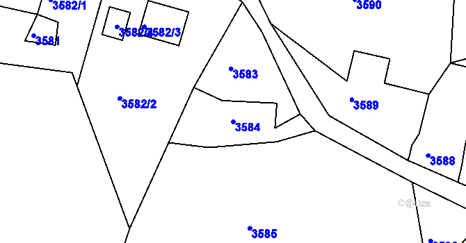 Parcela st. 3584 v KÚ Smržovka, Katastrální mapa