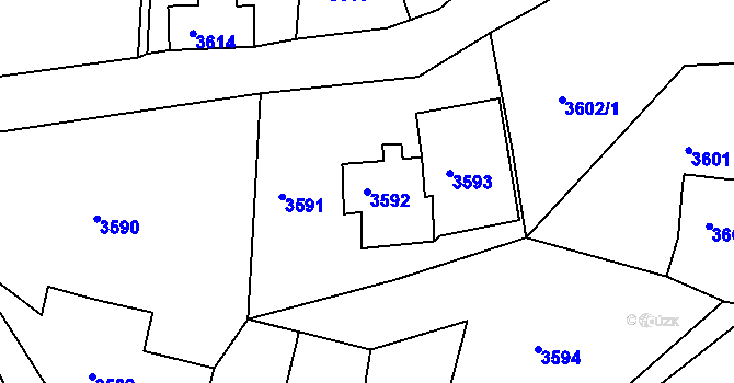 Parcela st. 3592 v KÚ Smržovka, Katastrální mapa