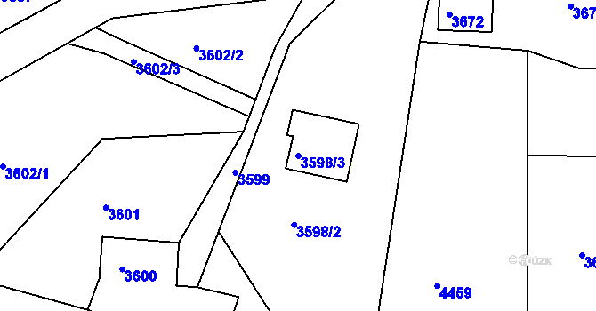 Parcela st. 3598/3 v KÚ Smržovka, Katastrální mapa