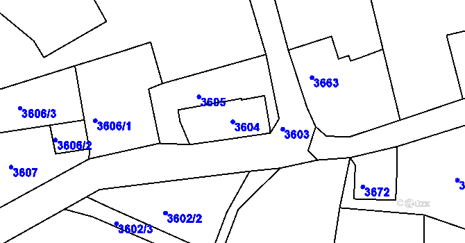 Parcela st. 3604 v KÚ Smržovka, Katastrální mapa